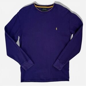 Polo Ralph Lauren Purple Waffle-knit Long-Sleeve Thermal Shirt